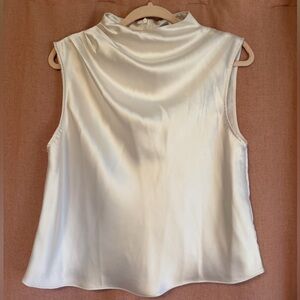 H&M Cream Satin Sleeveless Blouse